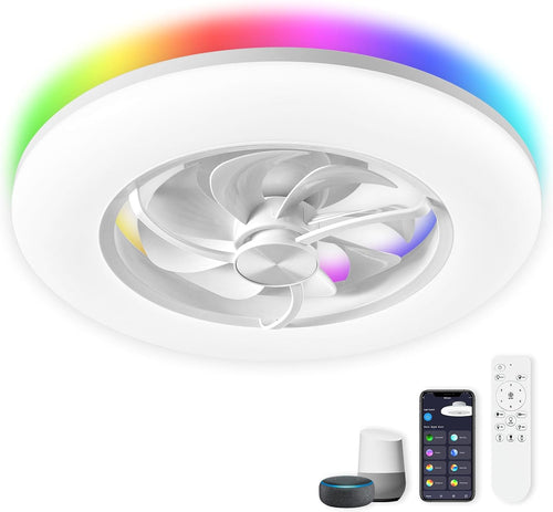 22" CHANFOK Neo Ceiling Fan with Lights - Alexa/Google Assistant/App Control