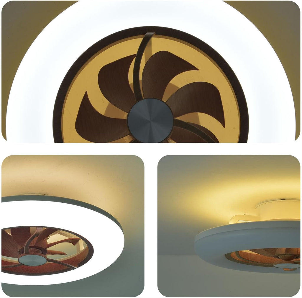 22" CHANFOK Low Profile Ceiling Fan with Light - LED Dimmable Light with Remote/APP Control