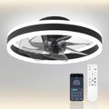 CHANFOK Flush Mount Ceiling Fans with Lights and Remote, Dimmable Lights, App Control